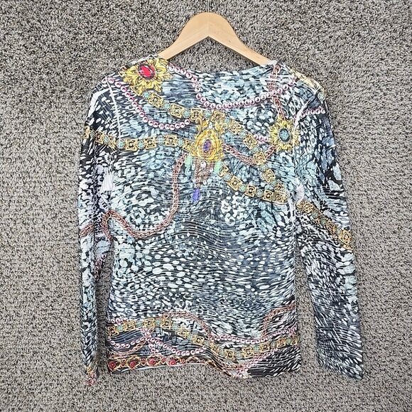 Cocomo Top Womens Small‎ Blue Textured Scoop Neck Blouse Ladies Stretch Casual - Picture 7 of 7